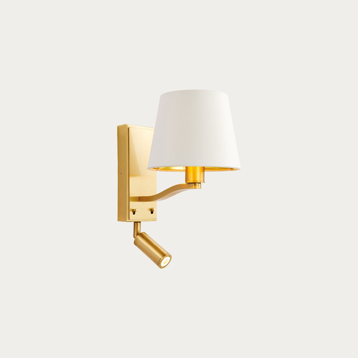 Brushed satin gold & vintage white fabric