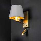 Brushed satin gold & vintage white fabric