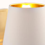 Brushed satin gold & vintage white fabric