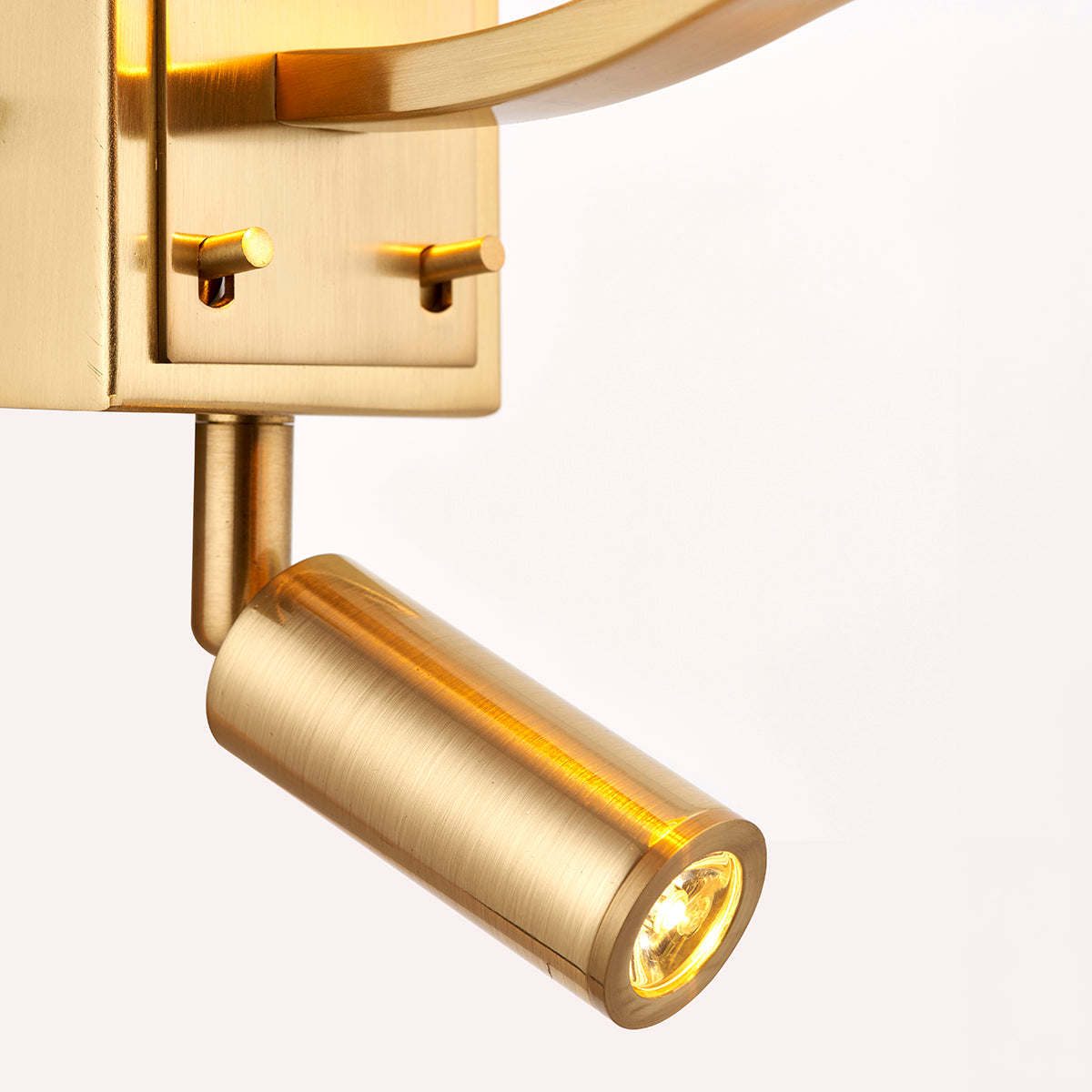 Brushed satin gold & vintage white fabric