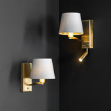 Brushed satin gold & vintage white fabric