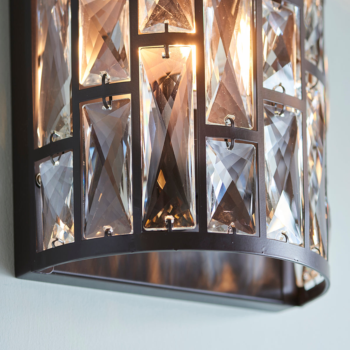 Bronte Wall Light in Bronze and Crystal