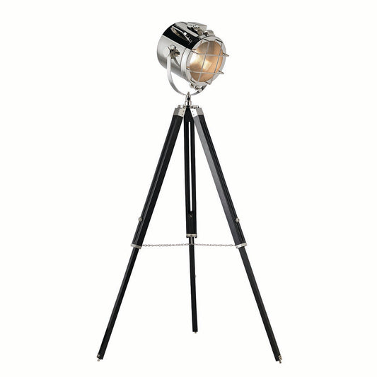 Farah Retro Tripod Floor Lamp in Nickel