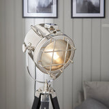 Farah Retro Tripod Floor Lamp in Nickel
