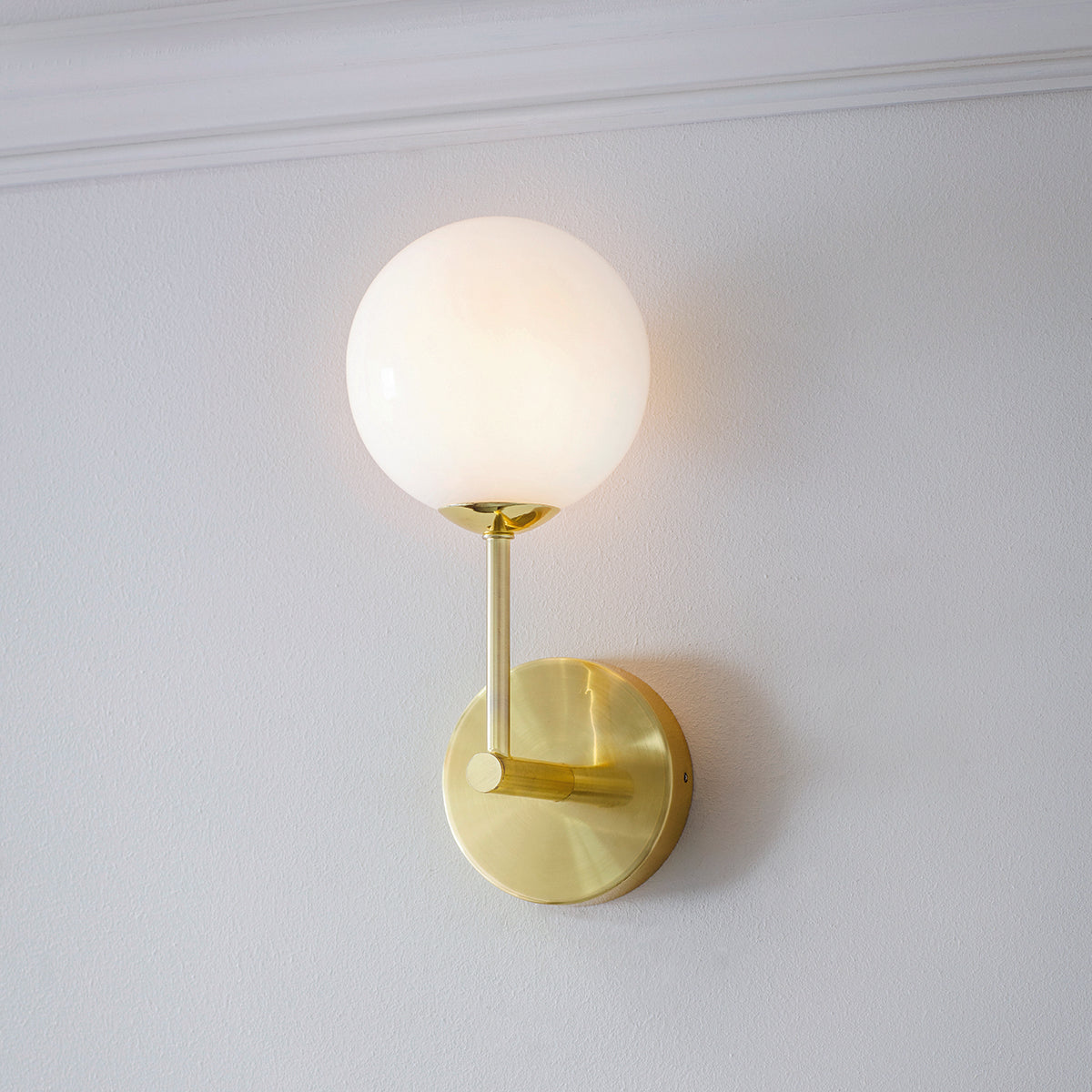Moon Wall Light in Brushed Brass and Opal
