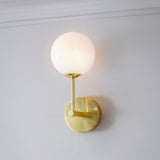 Moon Wall Light in Brushed Brass and Opal