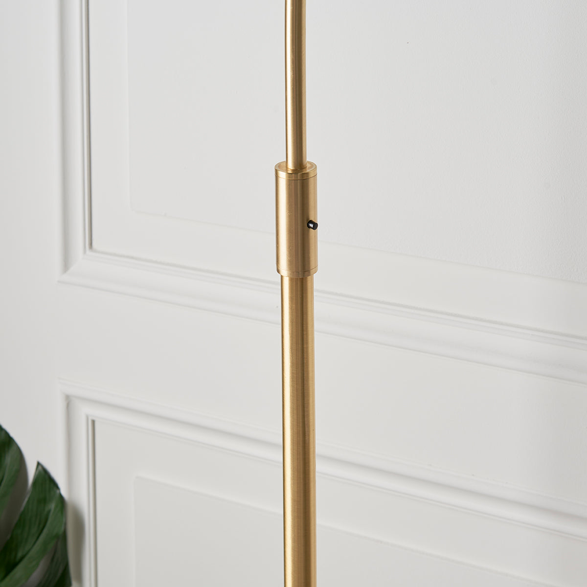 Moon Curved Floor Lamp in Brass, White Marble and Opal