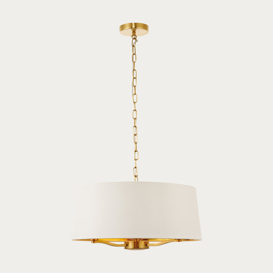 Brushed satin gold & vintage white fabric