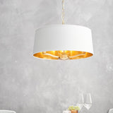 Brushed satin gold & vintage white fabric