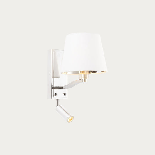 Bright nickel plate & vintage white fabric