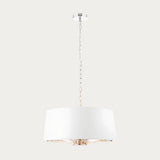Bright nickel plate & vintage white fabric