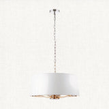 Bright nickel plate & vintage white fabric
