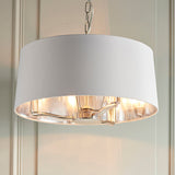 Bright nickel plate & vintage white fabric