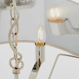 Bright nickel plate & vintage white fabric