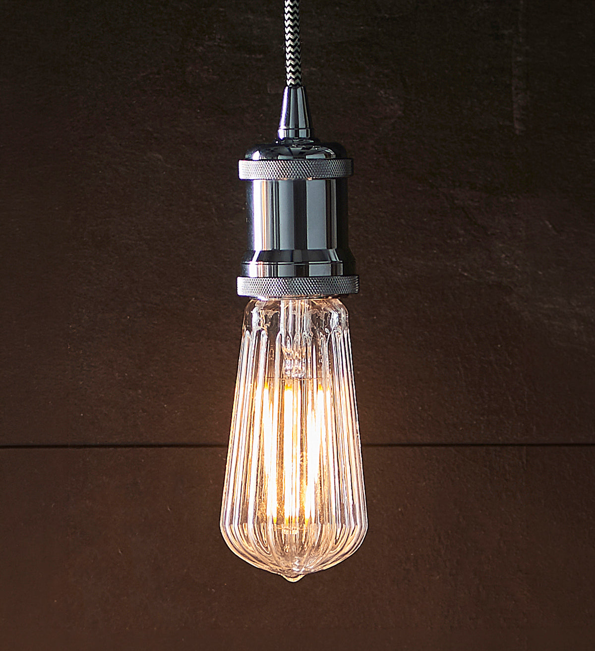 LED Ribbed Pear Shaped Bulb