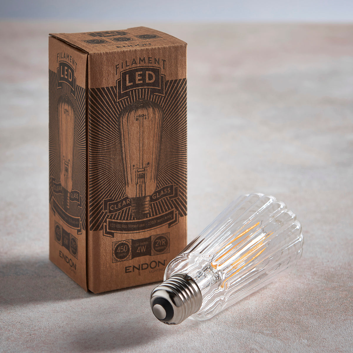 LED Ribbed Pear Shaped Bulb