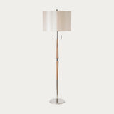 Sparrow Floor Lamp in Wood and Chrome