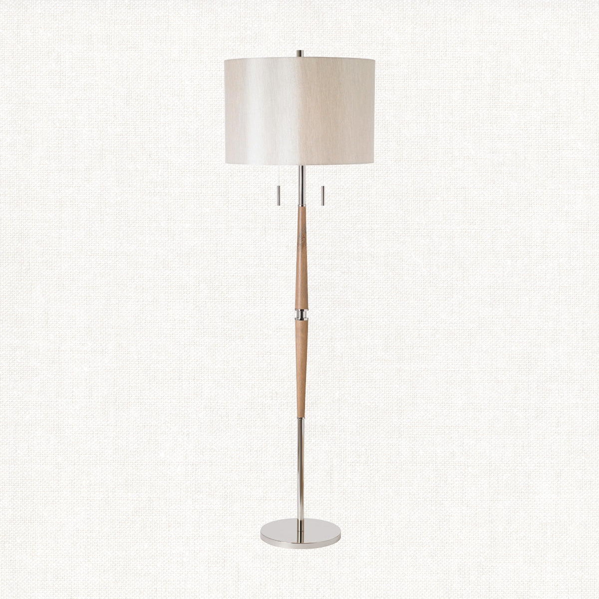 Sparrow Floor Lamp in Wood and Chrome