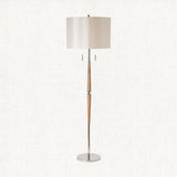 Sparrow Floor Lamp in Wood and Chrome