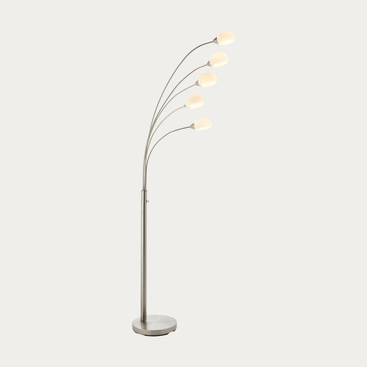 Elio Nickel 5 Arm Floor Lamp