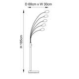 Elio Nickel 5 Arm Floor Lamp
