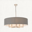 Frida Fabric Shade Chandelier in Grey