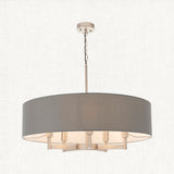 Frida Fabric Shade Chandelier in Grey