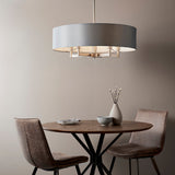 Frida Fabric Shade Chandelier in Grey