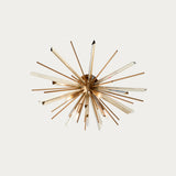 Juno Flush Starburst Ceiling Light in Antique Brass
