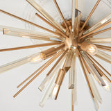 Juno Flush Starburst Ceiling Light in Antique Brass