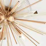 Juno Flush Starburst Ceiling Light in Antique Brass