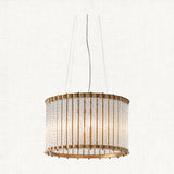 Ohio Glass Detail Pendant in Brushed Gold