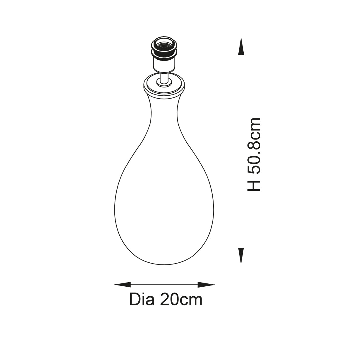 Hourglass Artisan Blown Glass Table Lamp Base
