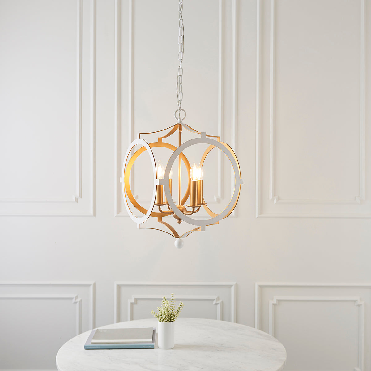 Matt white & gold paint