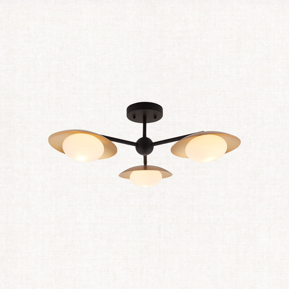 Tabernas Three-Light Ceiling Light in Gold