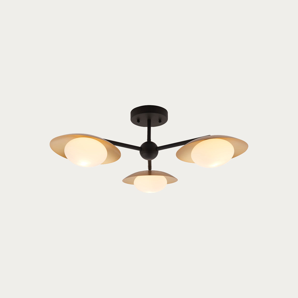 Tabernas Three-Light Ceiling Light in Gold
