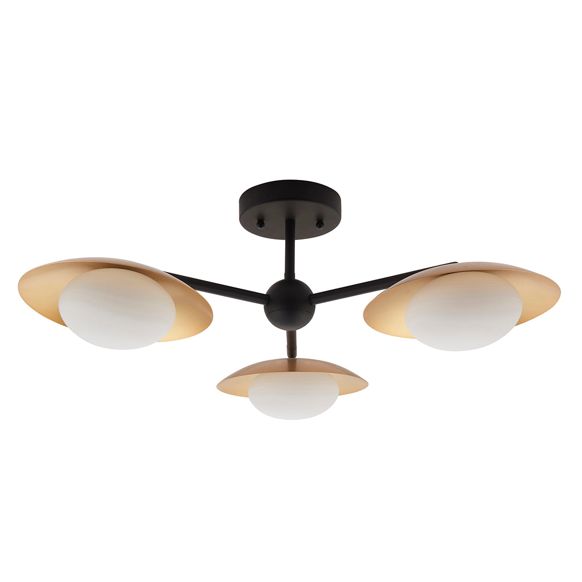 Tabernas Three-Light Ceiling Light in Gold