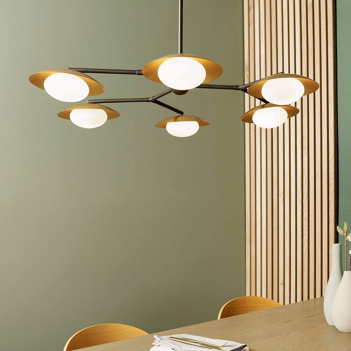 Tabernas Six-Light Ceiling Light in Gold
