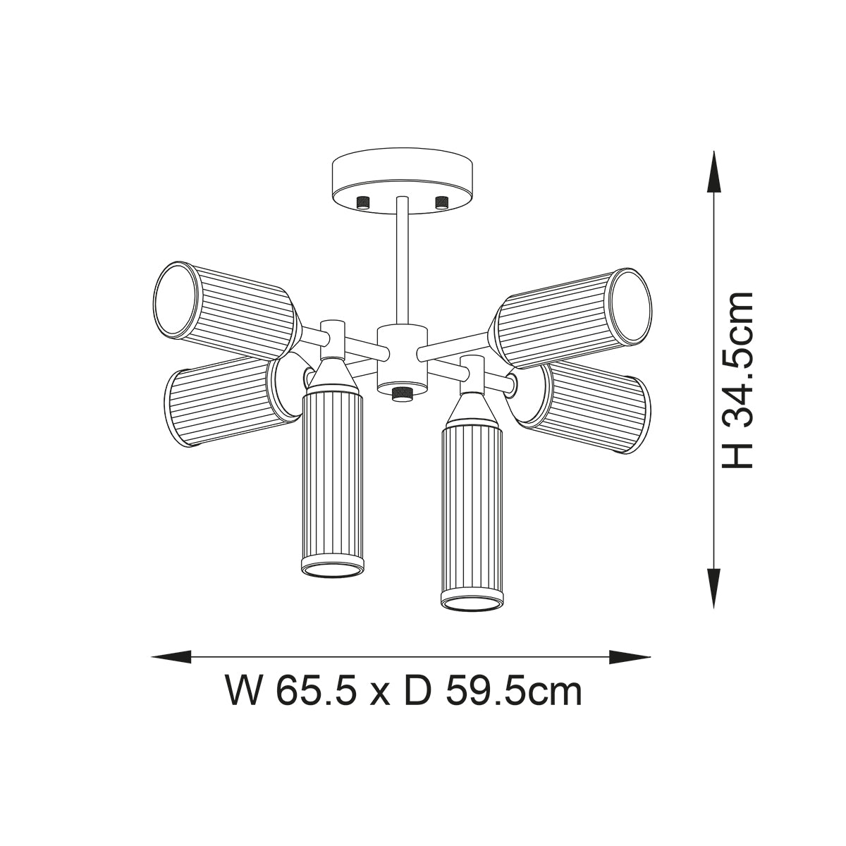 Juliette Ceiling Light in Brushed Brass