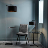 Satin black paint & black fabric