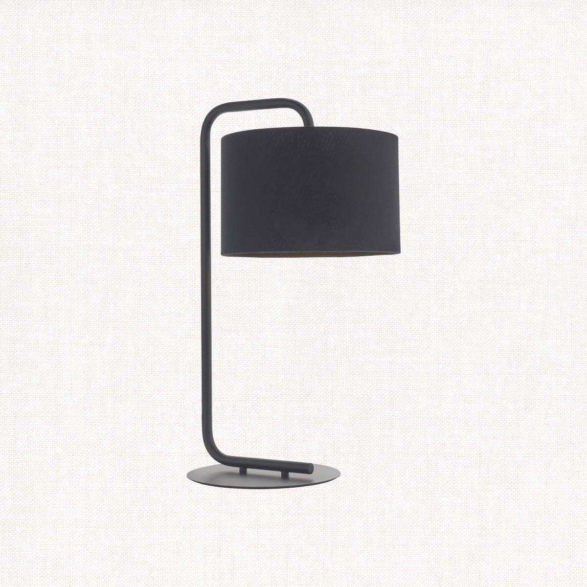 Satin black paint & black fabric