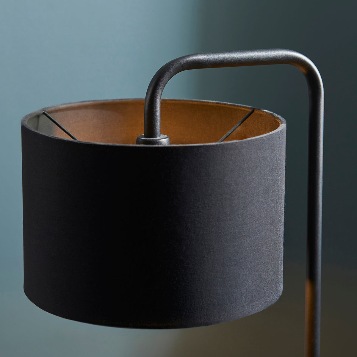 Satin black paint & black fabric