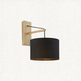 Matt brass plate & black cotton fabric