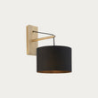 Matt brass plate & black cotton fabric