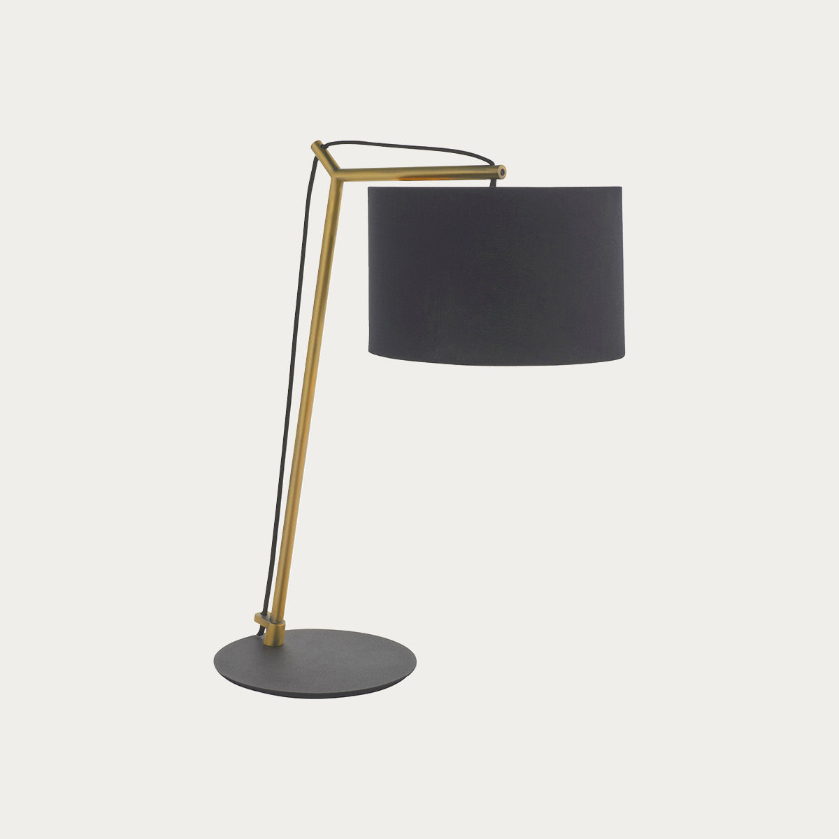 Matt brass plate & black cotton fabric