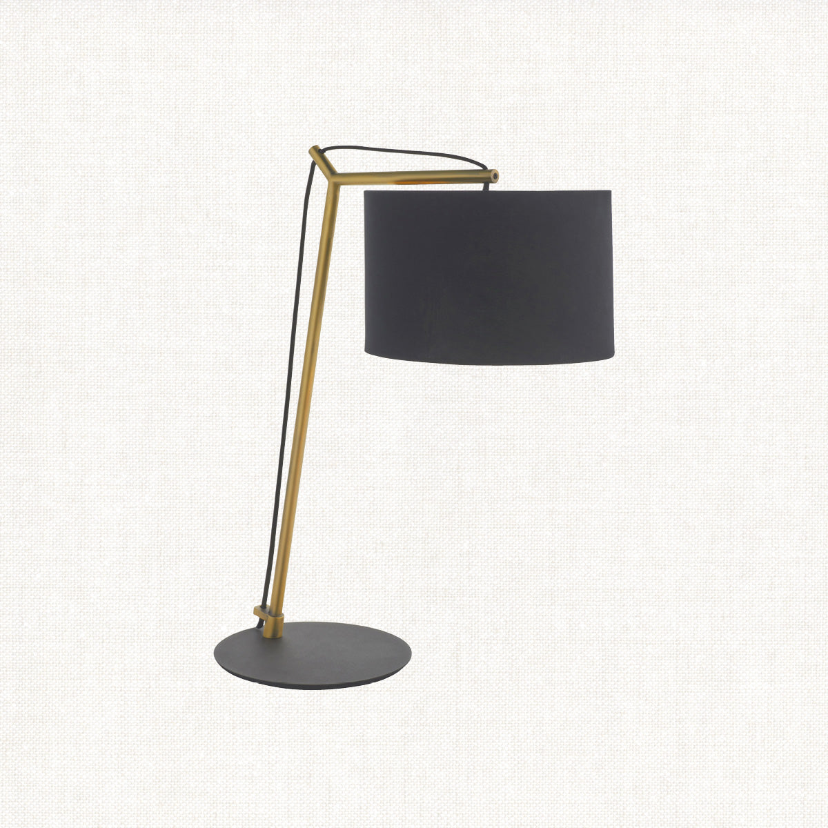 Matt brass plate & black cotton fabric