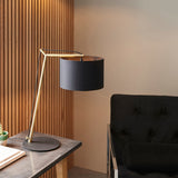 Matt brass plate & black cotton fabric