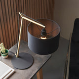 Matt brass plate & black cotton fabric