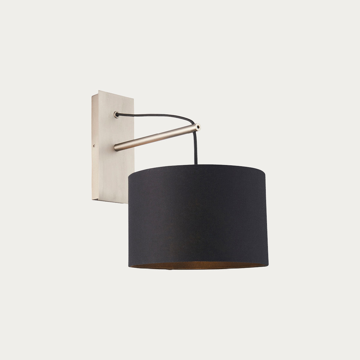 Matt nickel plate & black cotton fabric