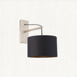 Matt nickel plate & black cotton fabric